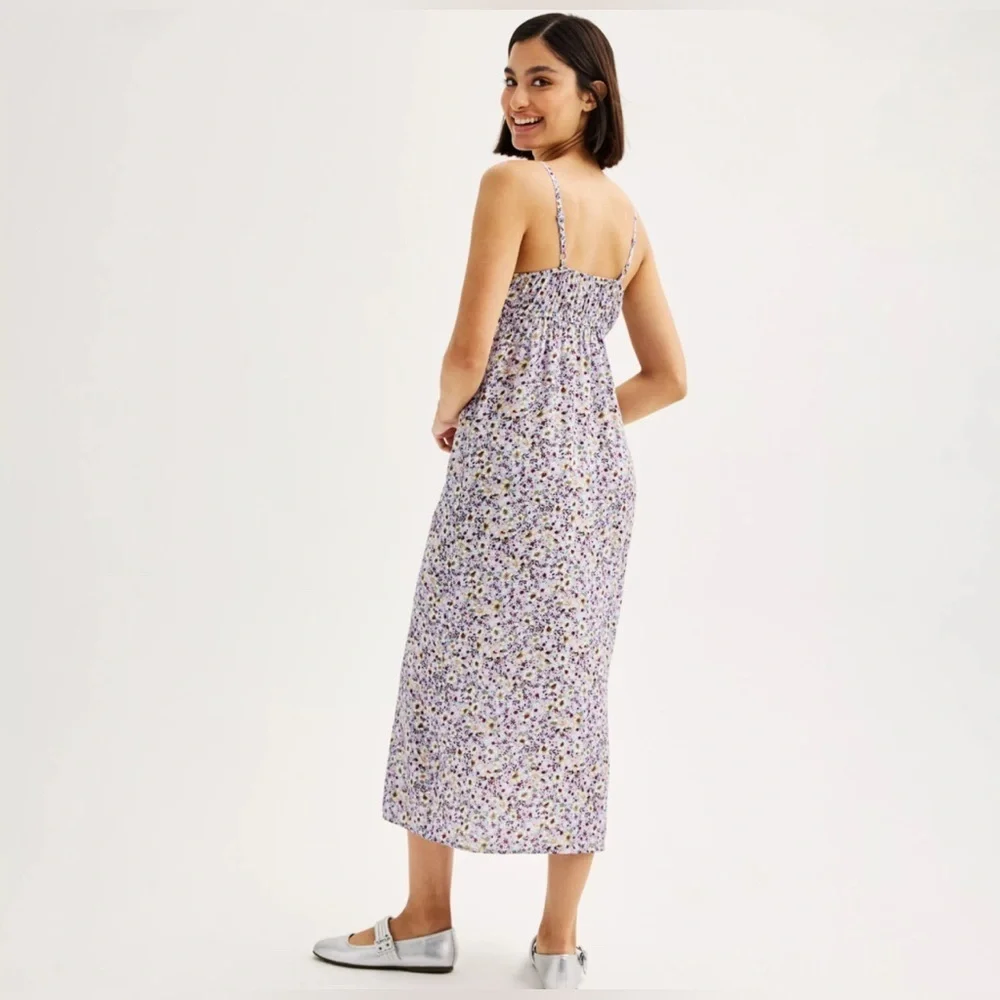 SO Button Front Floral Sleeveless Maxi Cami Junior’s Dress - Picture 2 of 11